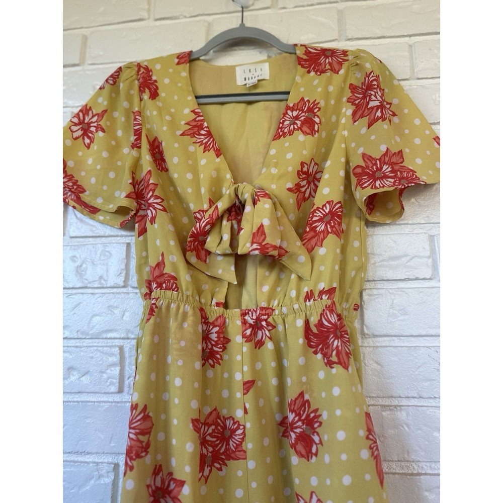 Lost + Wander Yellow Polka Dot Floral Romper XS - Picture 9 of 9
